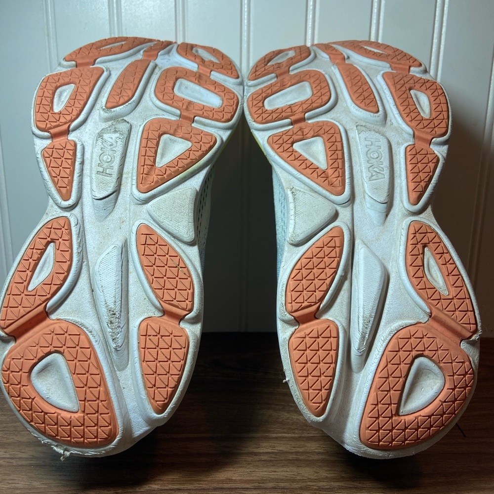 Hoka Bondi 8 Sneakers Blue Orange Yellow Low Top Lace Up Women’s 8.5 - Picture 12 of 14